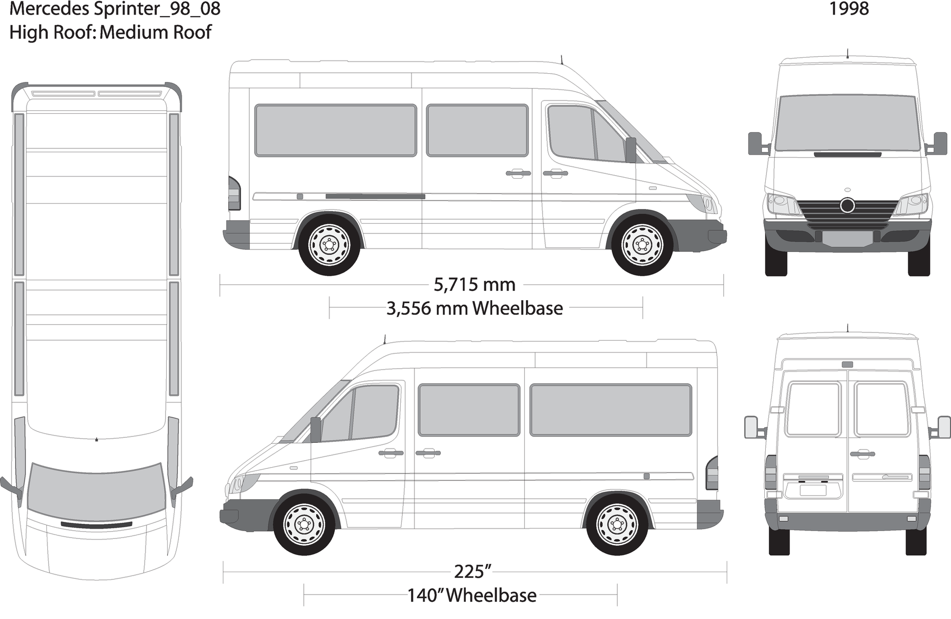 1998 Mercedes Sprinter V08 Vehicle Wrap Template