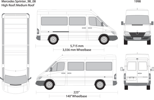 1998 Mercedes Sprinter V08 Vehicle Wrap Template