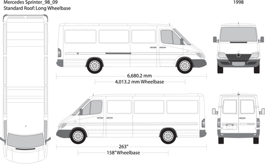 1998 Mercedes Sprinter V09 Vehicle Wrap Template