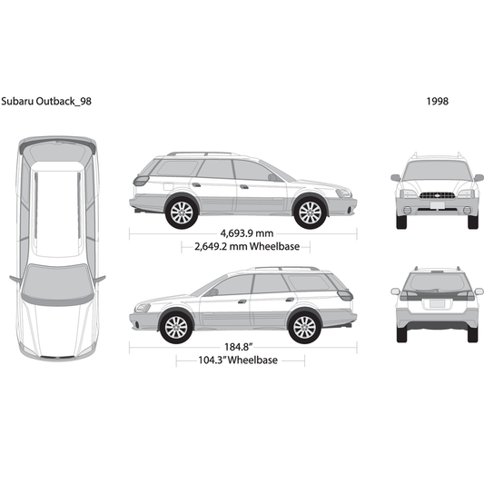 1998 Subaru Outback V98 Vehicle Wrap Template