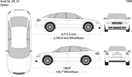1999 Audi S6 V01 Vehicle Wrap Template