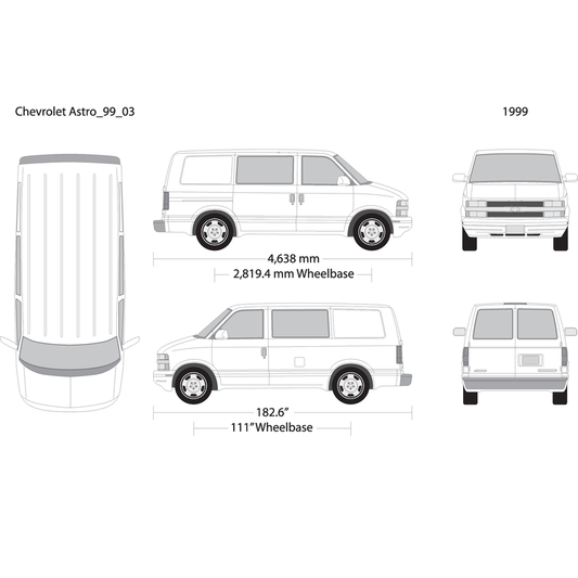 1999 Chevy Astro V03 Vehicle Wrap Template