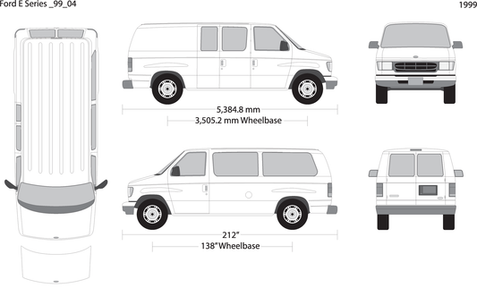 1999 Ford E Series V04 Vehicle Wrap Template