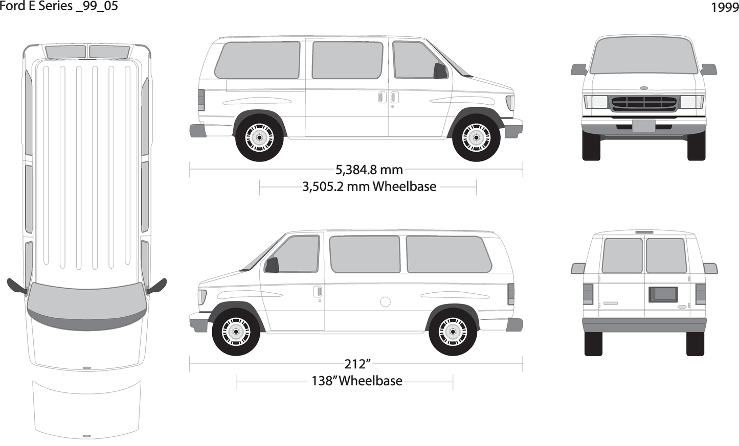 1999 Ford E Series V05 Vehicle Wrap Template