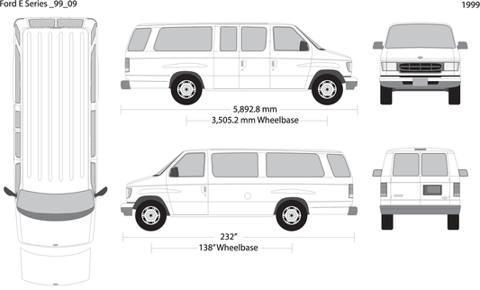 1999 Ford E Series V09 Vehicle Wrap Template