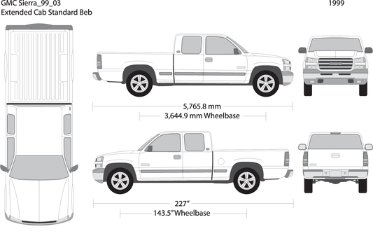 1999 Gmc Sierra 1500 V03 Vehicle Wrap Template