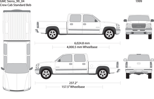 1999 Gmc Sierra 1500 V04 Vehicle Wrap Template