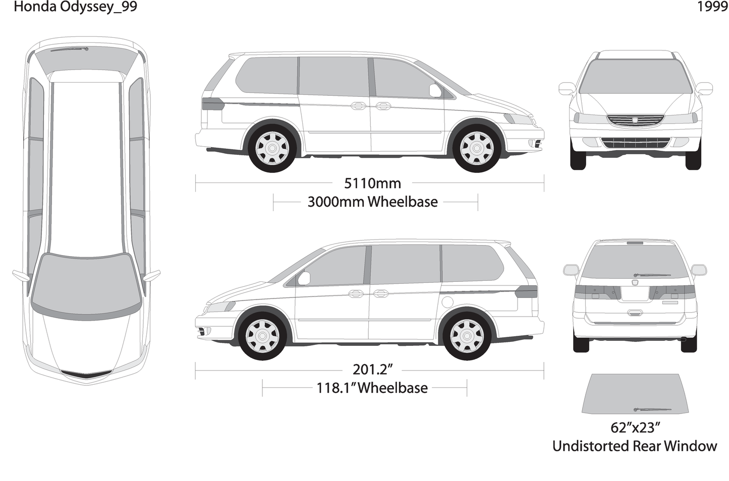 1999 Honda Odyssey V99 Vehicle Wrap Template