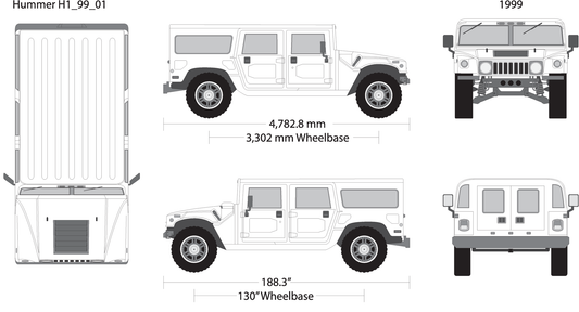 1999 Hummer H1 V01 Vehicle Wrap Template