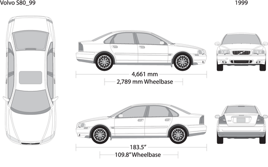 1999 Volvo Volvo S80 V99 Vehicle Wrap Template