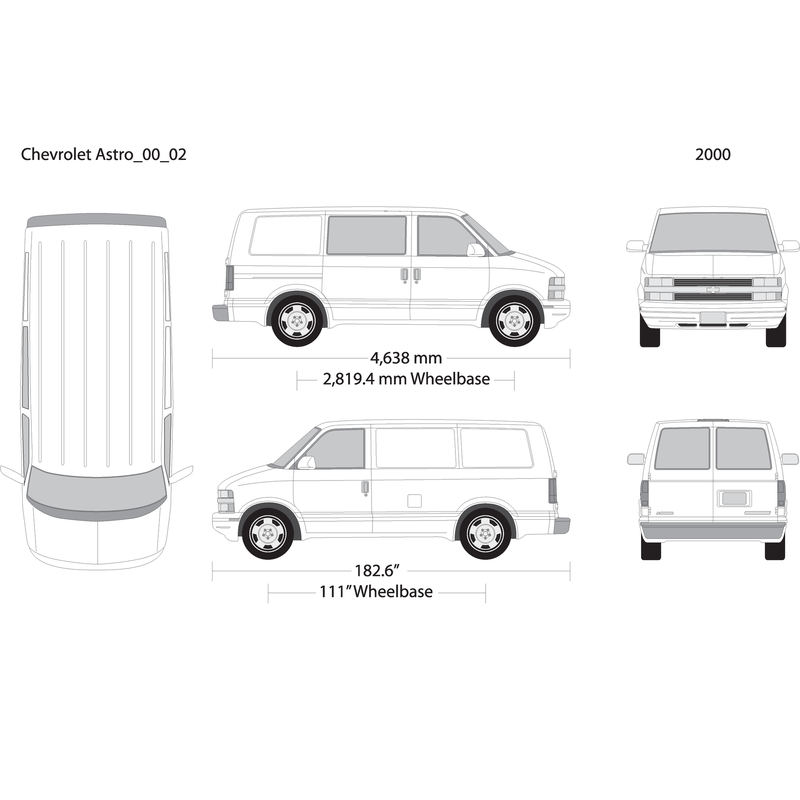 2000 Chevy Astro V02 Vehicle Wrap Template