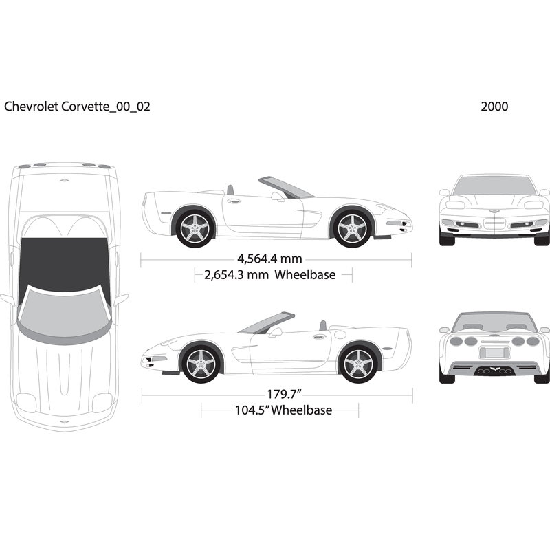 2000 Chevy Corvette V02 Vehicle Wrap Template