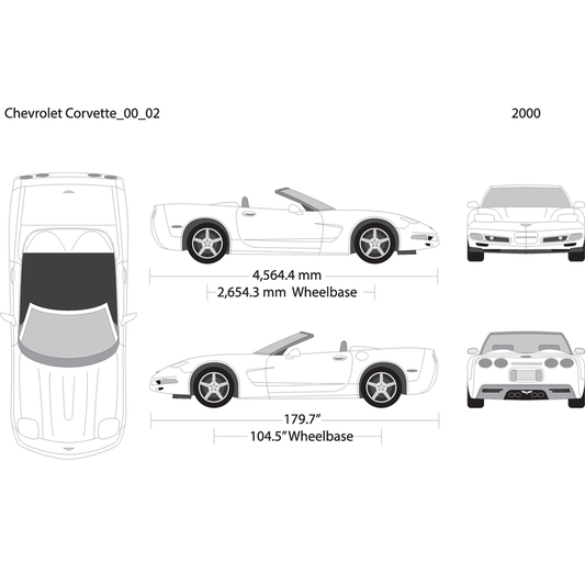 2000 Chevy Corvette V02 Vehicle Wrap Template