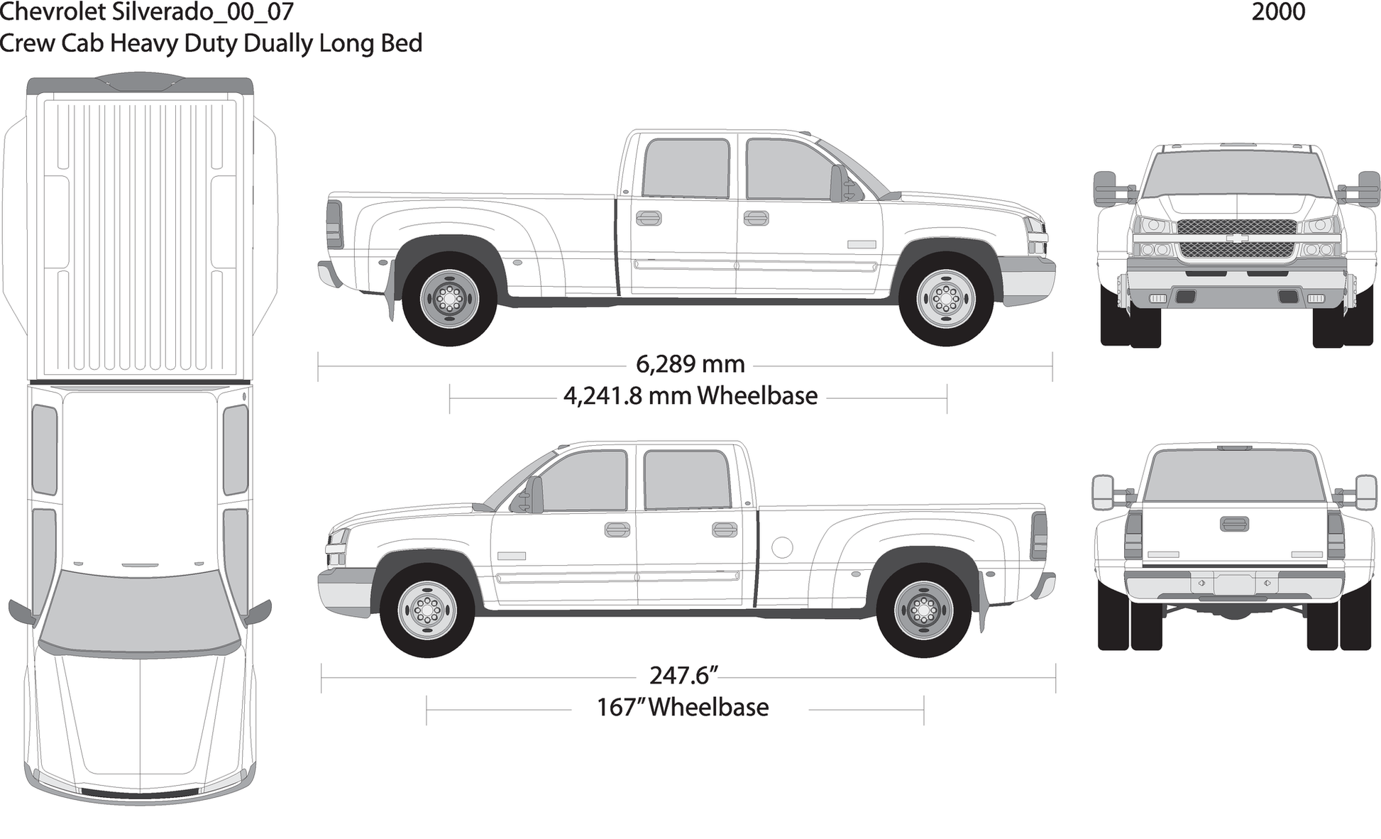 2000 Chevy Silverado 2500 3500 Hd V07 Vehicle Wrap Template