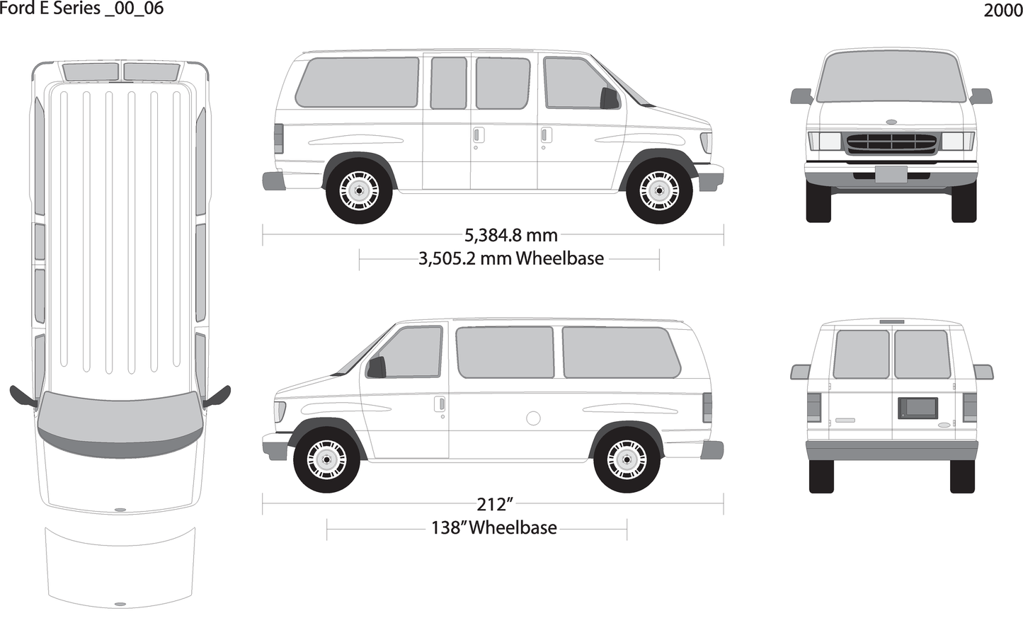 2000 Ford E Series V06 Vehicle Wrap Template