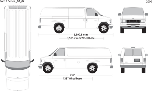 2000 Ford E Series V07 Vehicle Wrap Template