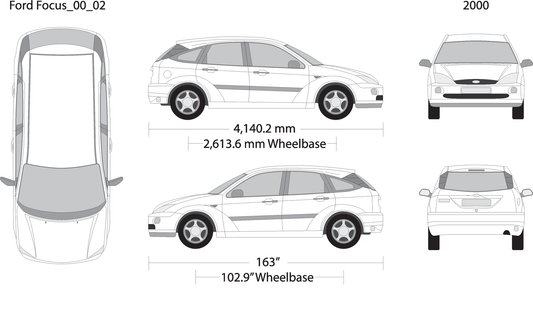 2000 Ford Focus V02 Vehicle Wrap Template