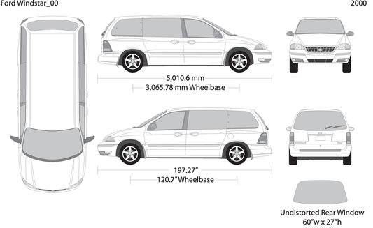 2000 Ford Windstar V00 Vehicle Wrap Template