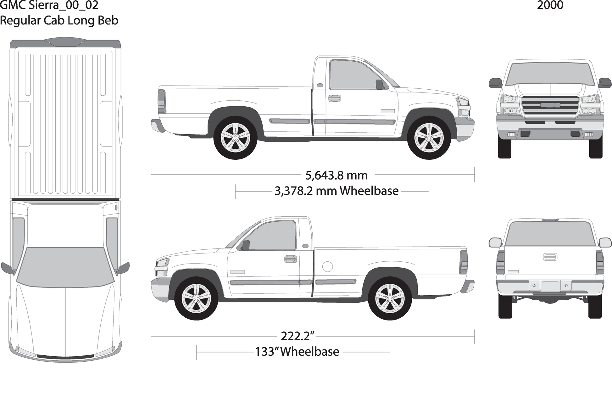 2000 Gmc Sierra 1500 V02 Vehicle Wrap Template