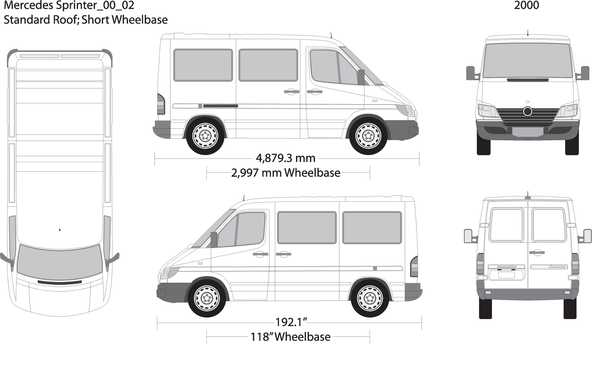 2000 Mercedes Sprinter V02 Vehicle Wrap Template