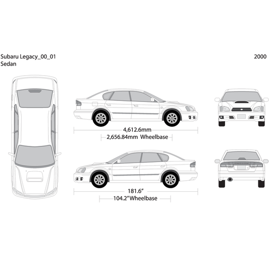 2000 Subaru Legacy V01 Vehicle Wrap Template