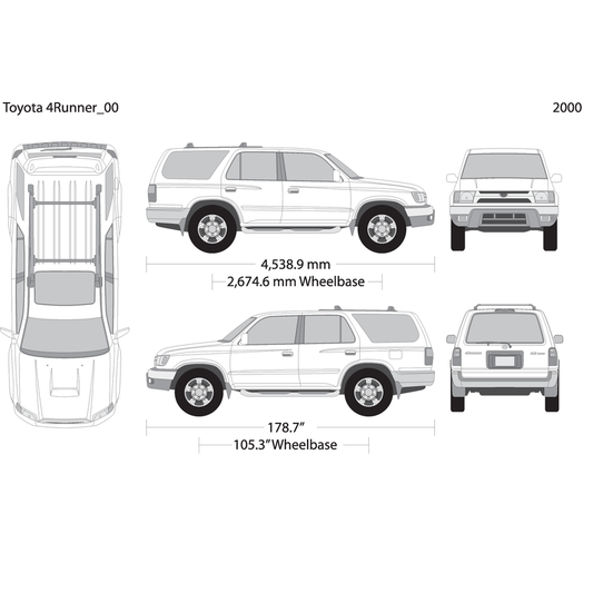 2000 Toyota 4 Runner V00 Vehicle Wrap Template