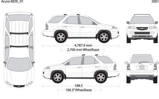 2001 Acura Mdx V01 Vehicle Wrap Template