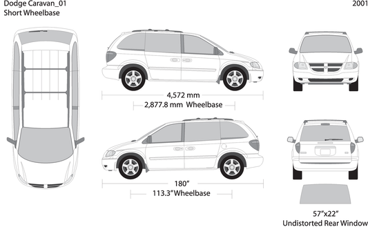 2001 Dodge Caravan V01 Vehicle Wrap Template