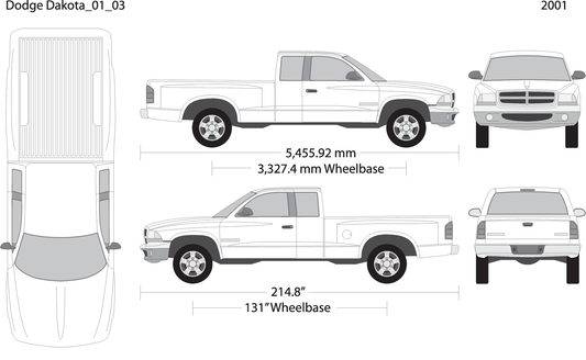 2001 Dodge Dakota V03 Vehicle Wrap Template