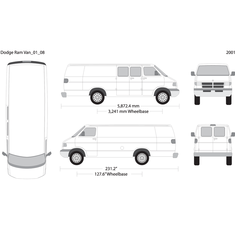 2001 Dodge Ram Van V08 Vehicle Wrap Template