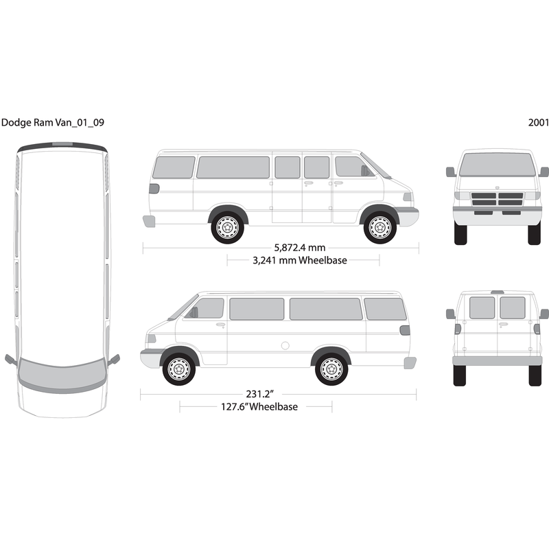 2001 Dodge Ram Van V09 Vehicle Wrap Template