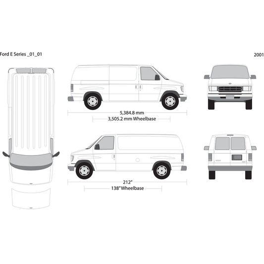 2001 Ford E Series V01 Vehicle Wrap Template