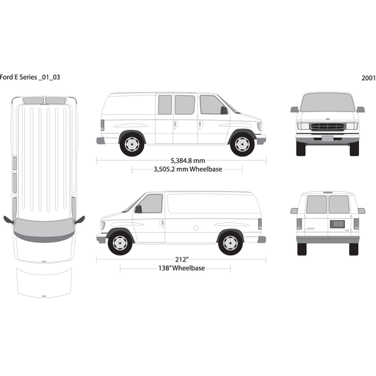 2001 Ford E Series V03 Vehicle Wrap Template