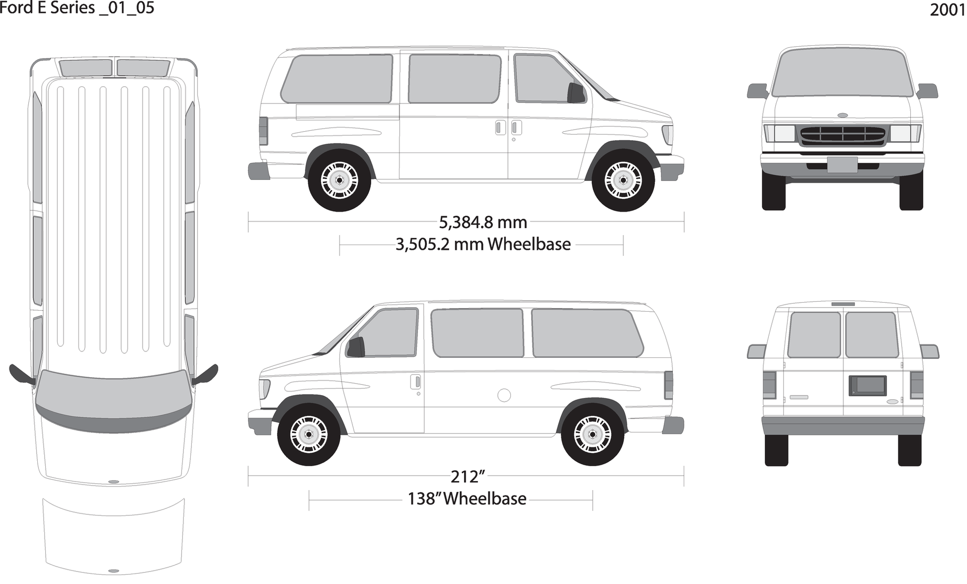 2001 Ford E Series V05 Vehicle Wrap Template