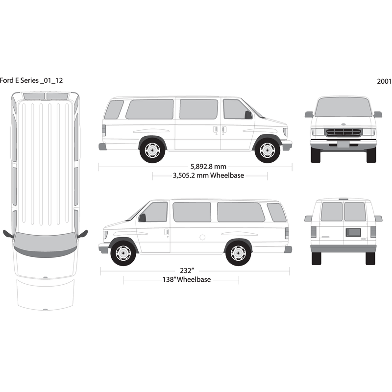 2001 Ford E Series V12 Vehicle Wrap Template