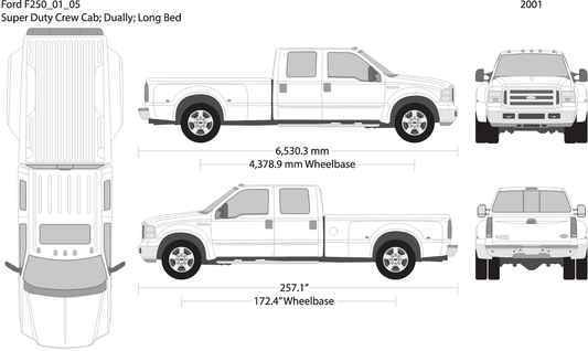 2001 Ford F 250 V08 Vehicle Wrap Template