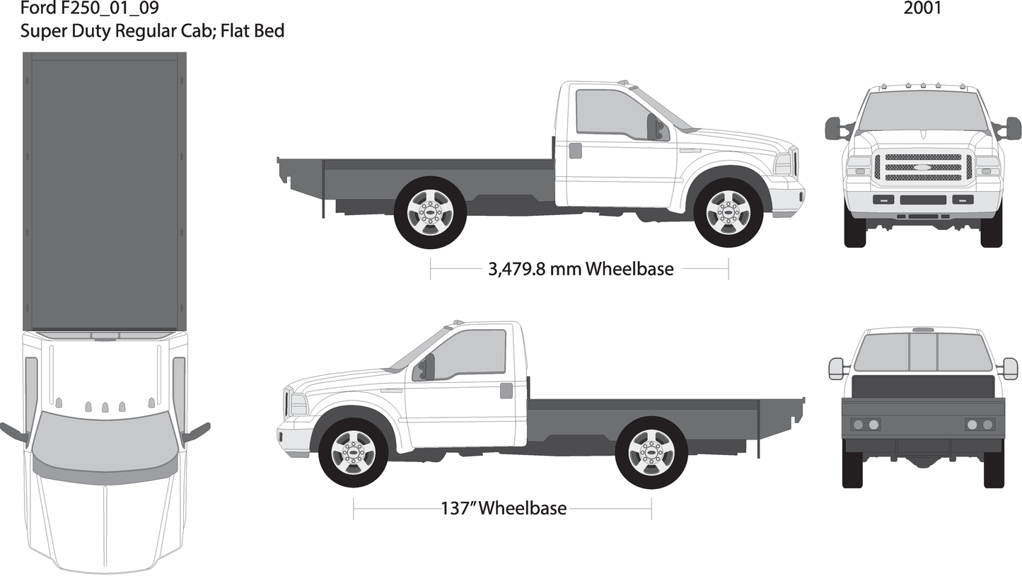 2001 Ford F 250 V09 Vehicle Wrap Template