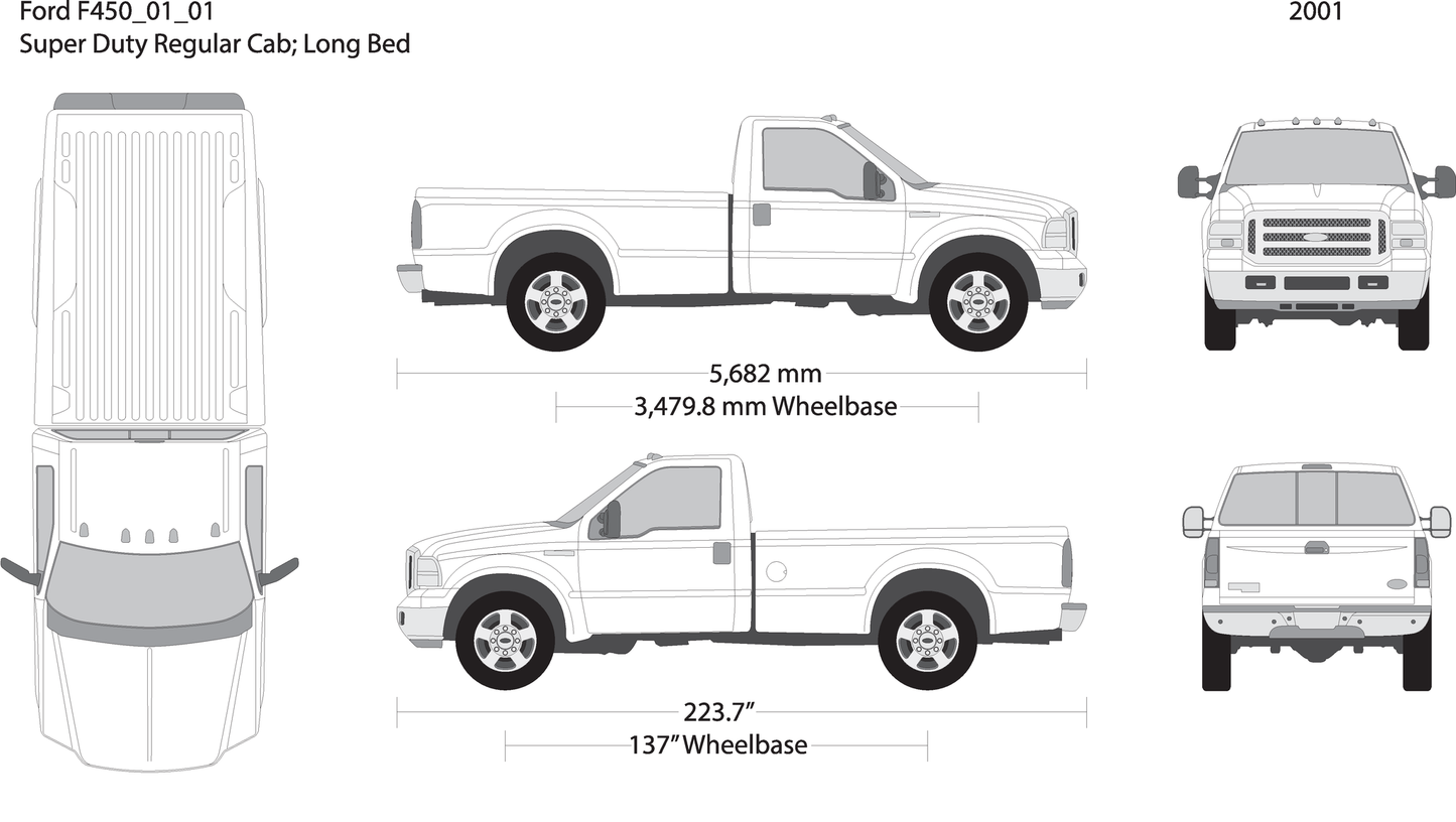 2001 Ford F 450 V01 Vehicle Wrap Template
