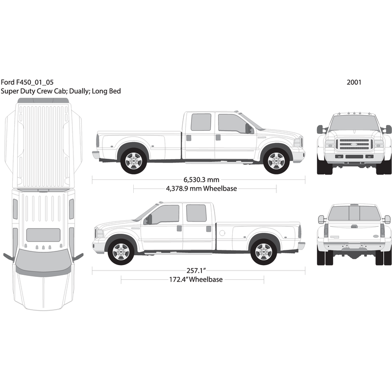 2001 Ford F 450 V08 Vehicle Wrap Template
