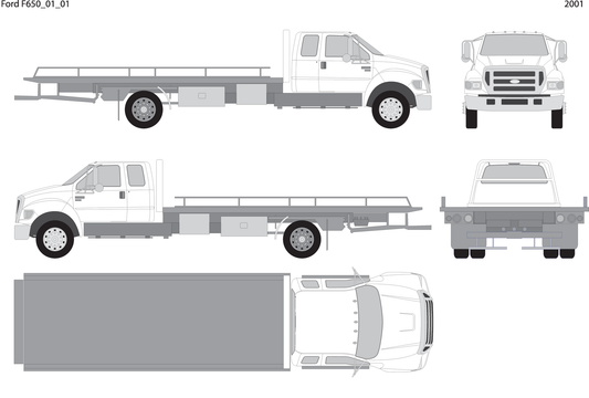 2001 Ford F 650 V01 Vehicle Wrap Template