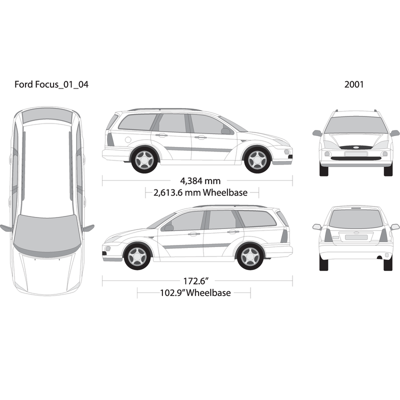 2001 Ford Focus V04 Vehicle Wrap Template