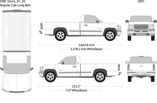 2001 Gmc Sierra 1500 V02 Vehicle Wrap Template