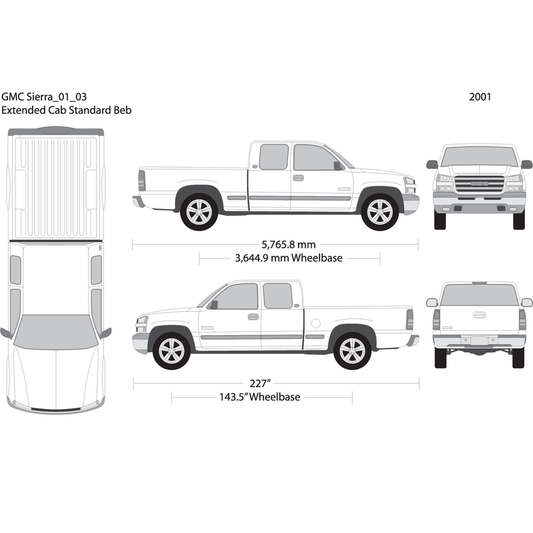 2001 Gmc Sierra 1500 V03 Vehicle Wrap Template