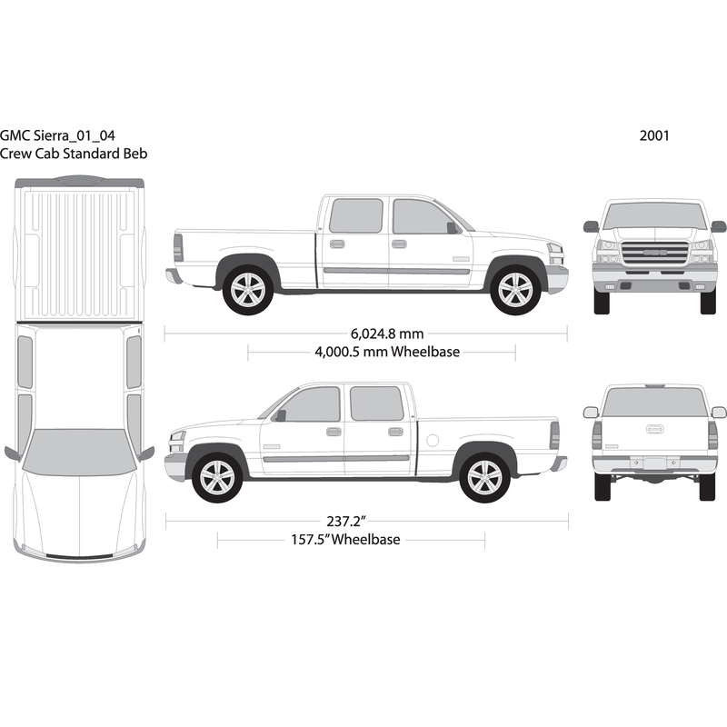 2001 Gmc Sierra 1500 V04 Vehicle Wrap Template