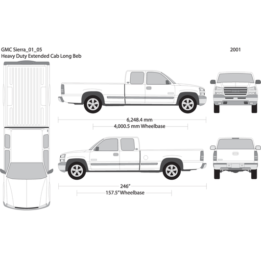2001 Gmc Sierra 1500 V05 Vehicle Wrap Template