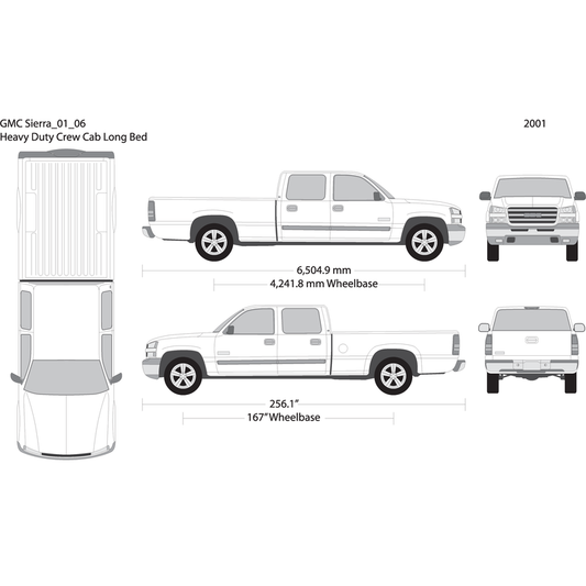 2001 Gmc Sierra 1500 V06 Vehicle Wrap Template