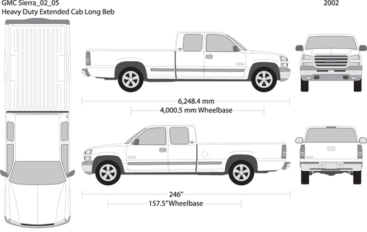 2001 Gmc Sierra 2500 3500 Hd V05 Vehicle Wrap Template