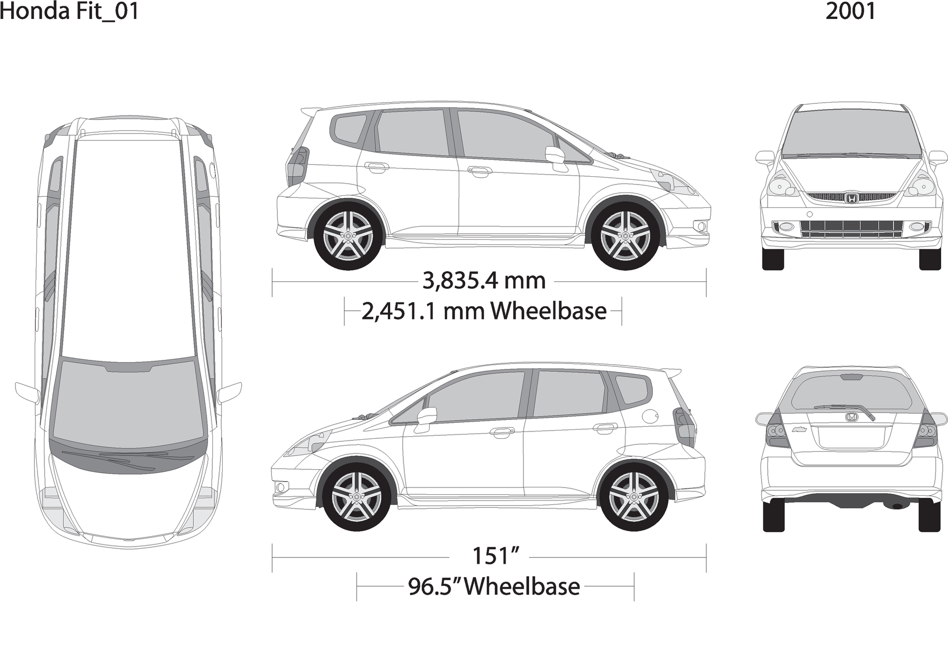 2001 Honda Fit V01 Vehicle Wrap Template