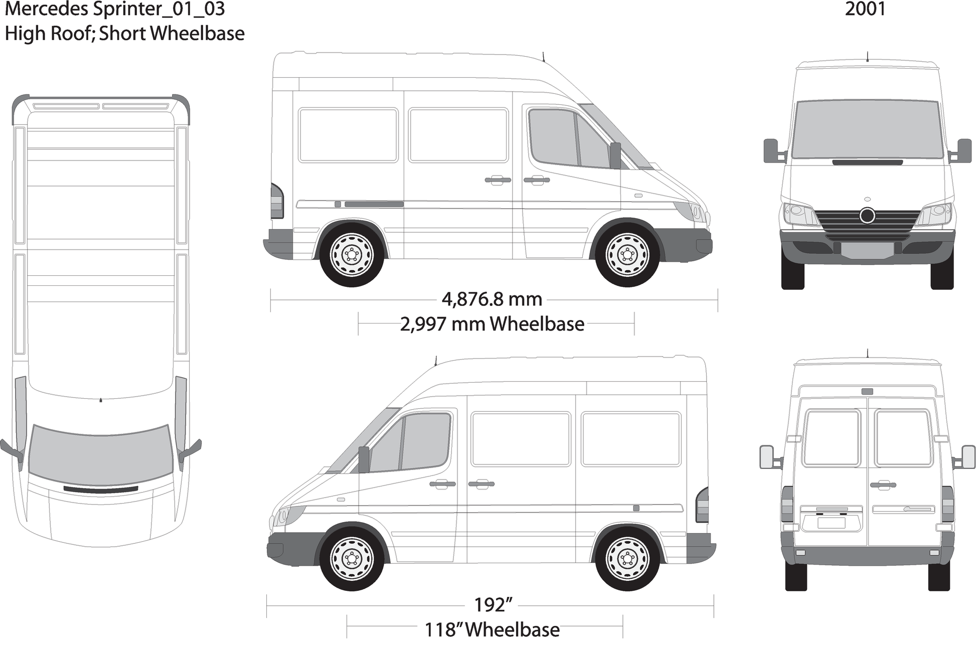 2001 Mercedes Sprinter V03 Vehicle Wrap Template