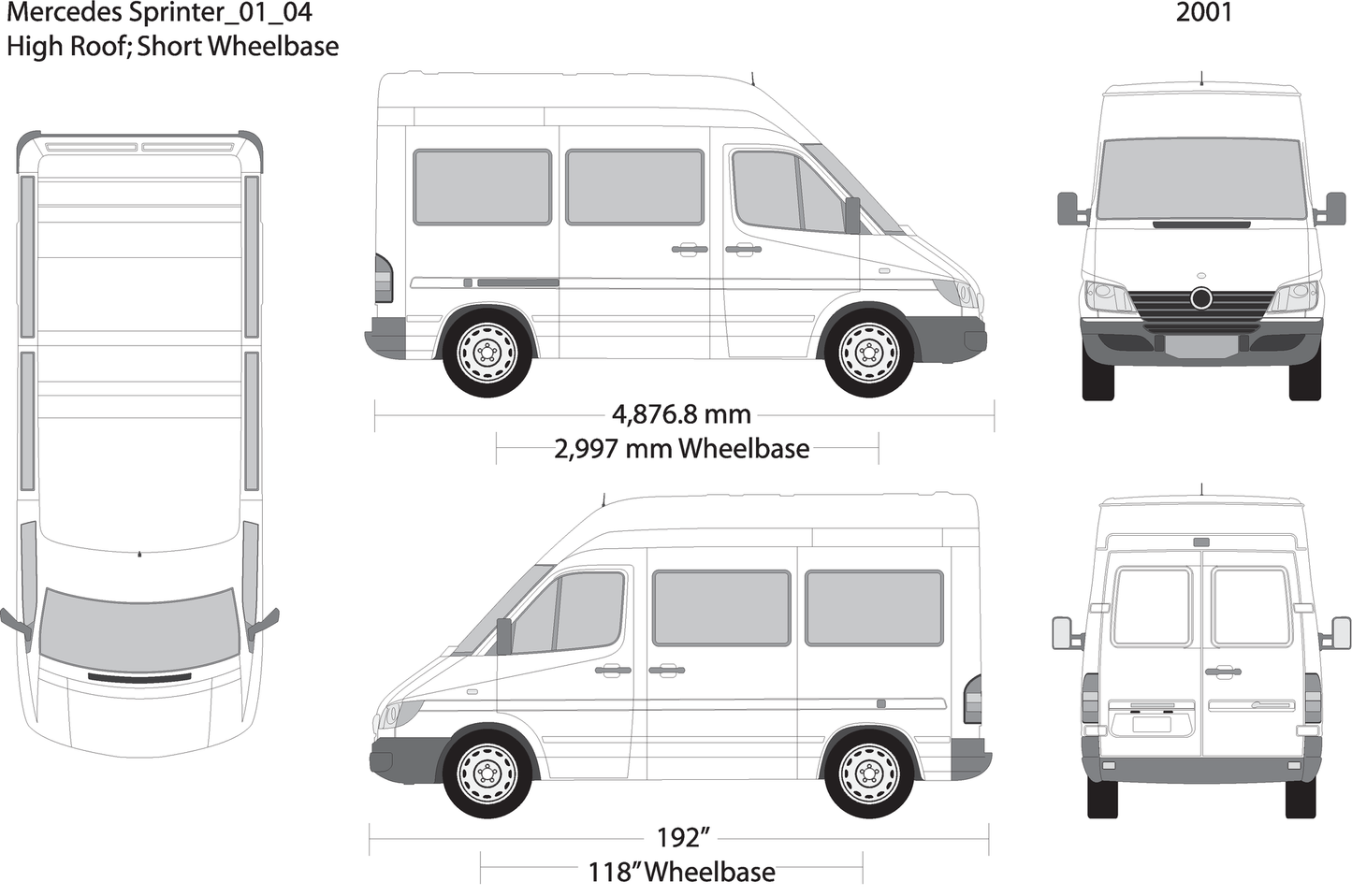 2001 Mercedes Sprinter V04 Vehicle Wrap Template